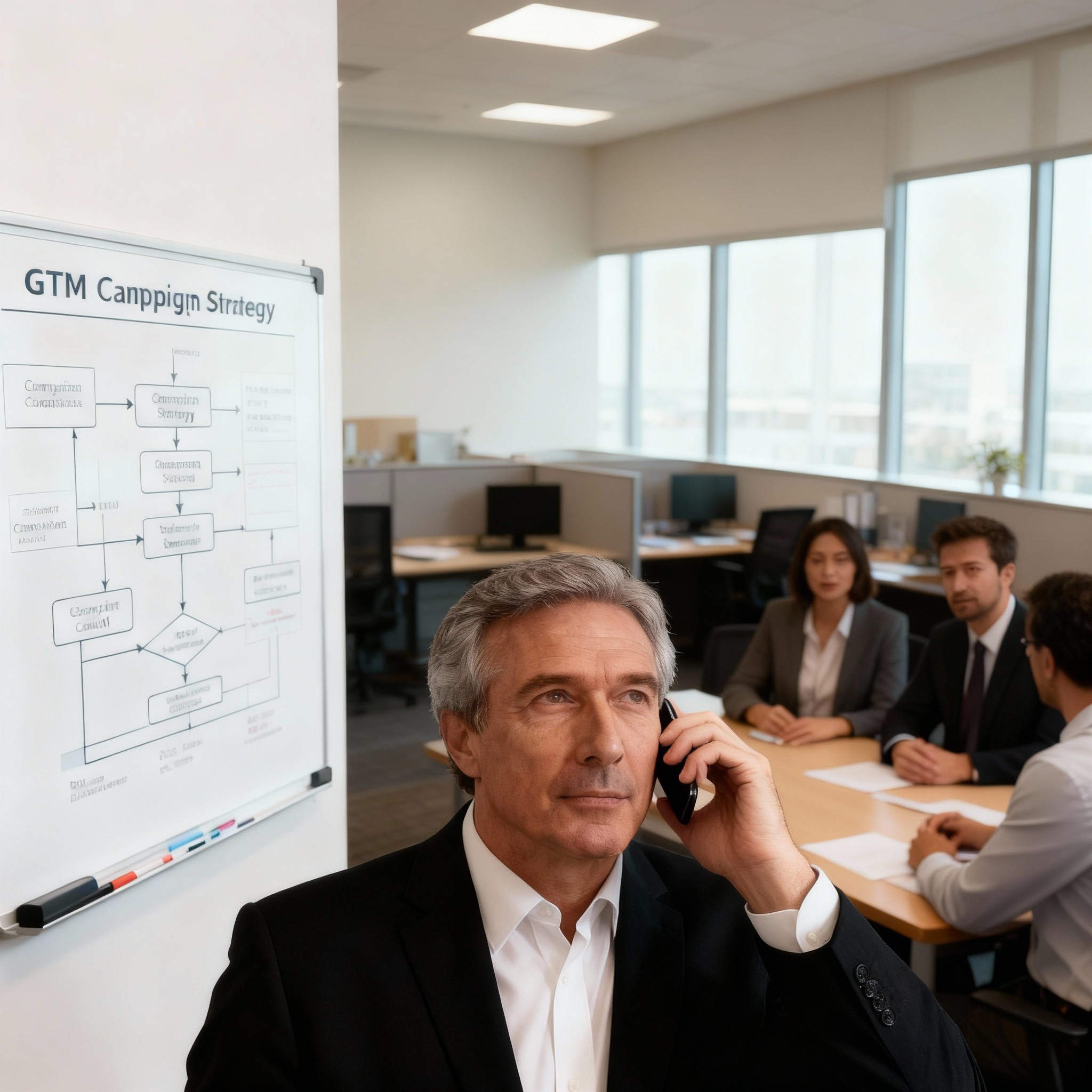 Business professionals in meeting discussing lead generation strategies